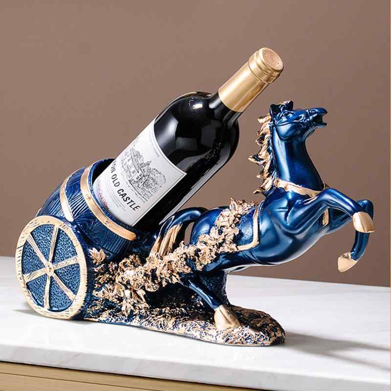 ワインラック インテリア雑貨 馬の置物 リビング ワイン棚 エレガント 樹脂製 ゴールド ネイビー 結婚..