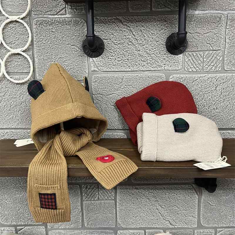 帽子 キッズ ベビー 子供用 ニット帽 コットン 格子柄 防寒 暖か 通気性 秋冬 1歳 2歳 3歳 4歳 5歳 6歳..