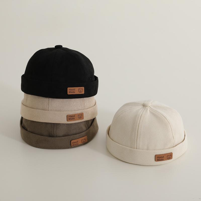 帽子 キッズ 子供 地主帽 瓜皮帽 ファッション ミラード風 ヒップホップ 秋冬 通気 防風 鹿皮 スエード..