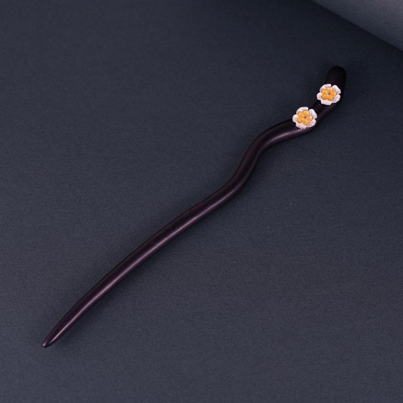 ヘアアクセサリー レディース ヘアピン s925 シルバー 桜 紫光檀 チャイナドレス 簪 かんざし 和装小物 パープル シルバー