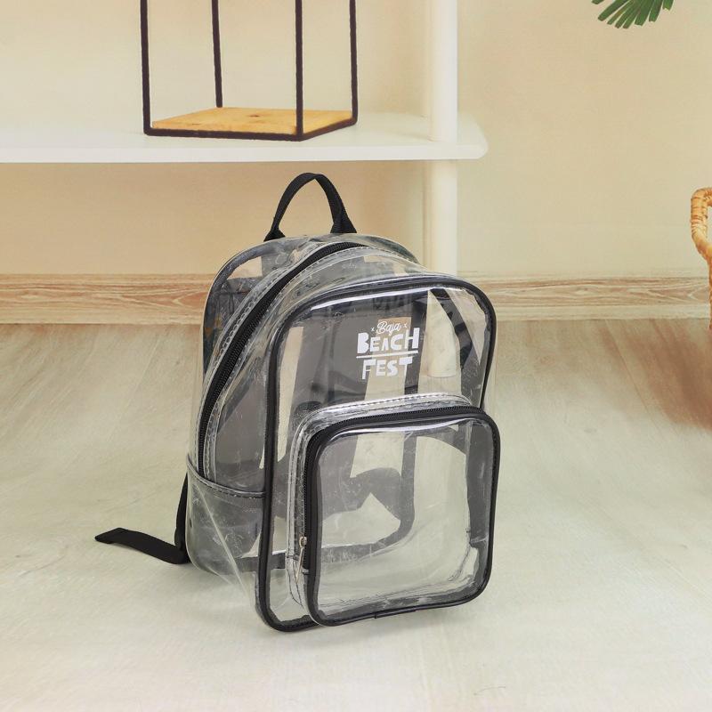 バッグ レディース 透明 PVC ハンドバッグ クリア トートバッグ プールバッグ ビーチバッグ 旅行 防水 大容量 多用途 化粧品 衣類 収納 普段使い(4)