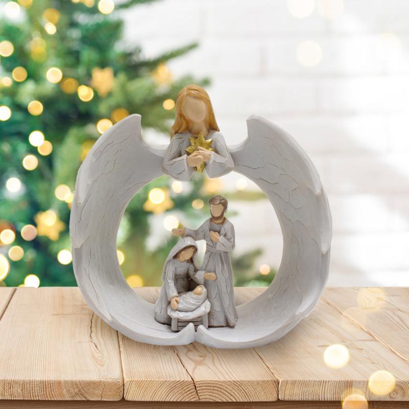 置物 オブジェ 天使 家族 彫刻 北欧風 ホーム デコレーション リビング 本棚 樹脂 像 ギフト かわいい