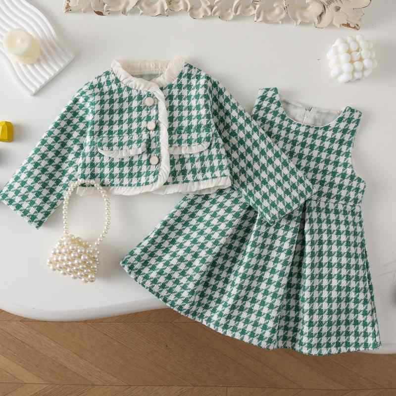 キッズ 女の子 ワンピース セットアップ 千鳥格子 花柄 フリル ジャケット スカート フォーマル 発表会..