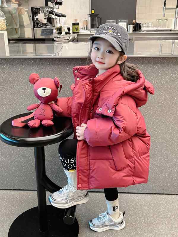 子供服 ガールズ 中綿入りジャケット 冬季 3歳 8歳 100cm 140cm ポリエステル かわいい 厚手 フード付..