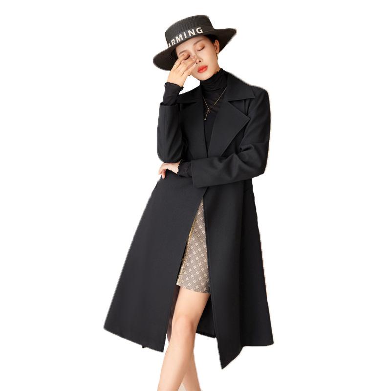 コート レディース 秋冬 スプリング トレンチコート ロング丈 テーラード ポリエステル 無地 通勤 オフィス カジュアル きれいめ アウター 羽織り 上着 ブラック 黒 ブラウン ベージュ