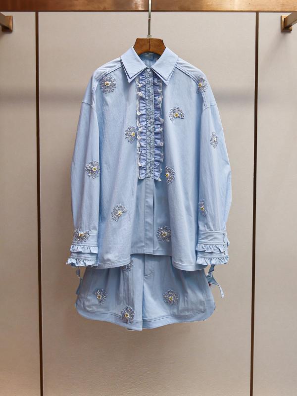 ジャケット レディース 春夏 セットアップ フレンチ 小花柄 レース ショートパンツ 上下セット きれいめ 通勤 オフィス カジュアル