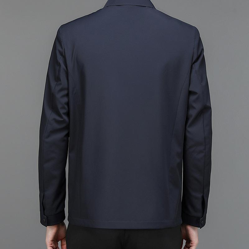 ジャケット 男性用 紳士服 カジュアル アウター 耐摩耗 春秋 薄手 襟付き 格子柄 無地 ポリエステル 普..