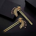 ヘアアクセサリー レディース 古風 簪 かんざし コーム 髪飾り パール 結婚式 花嫁 ウェディング 銅 電気メッキ加工 ゴールド