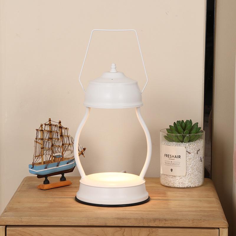 キャンドルウォーマー 欧風 シンプル モダン アロマ 置物 調光 タイマー機能付き 寝室用 ナイトライト 間接照明 テーブル ベッドサイド メタル製 おしゃれ