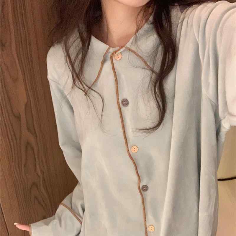 ルームウェア レディース パジャマ 秋冬 暖か 厚手 裏起毛 フランネル サンゴマイヤー 長袖 ロングパン..