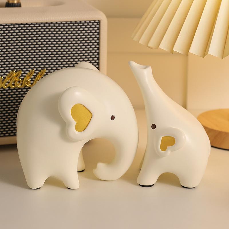 置物 オブジェ インテリア 象 エレファント 樹脂 北欧風 ミニマリスト リビング 玄関 ワインキャビネット デコレーション 縁起物 ペア 夫婦 カップル 仕事仲間 友人 親 贈り物 ギフト