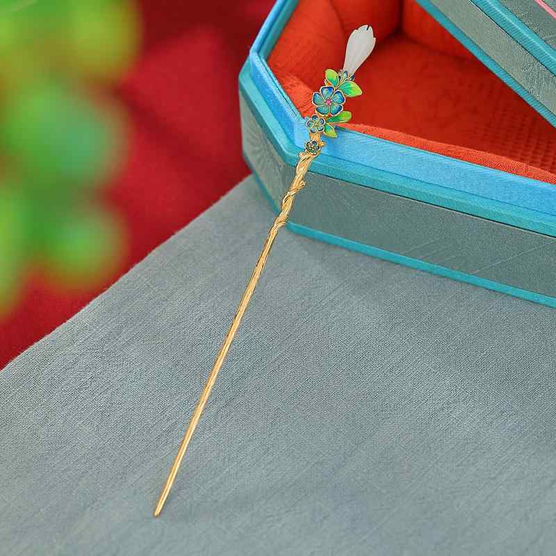 ヘアアクセサリー レディース S925 シルバー 鍍金 和田玉 新中式 エスニック レトロ 玉蘭花 梅花 かんざし