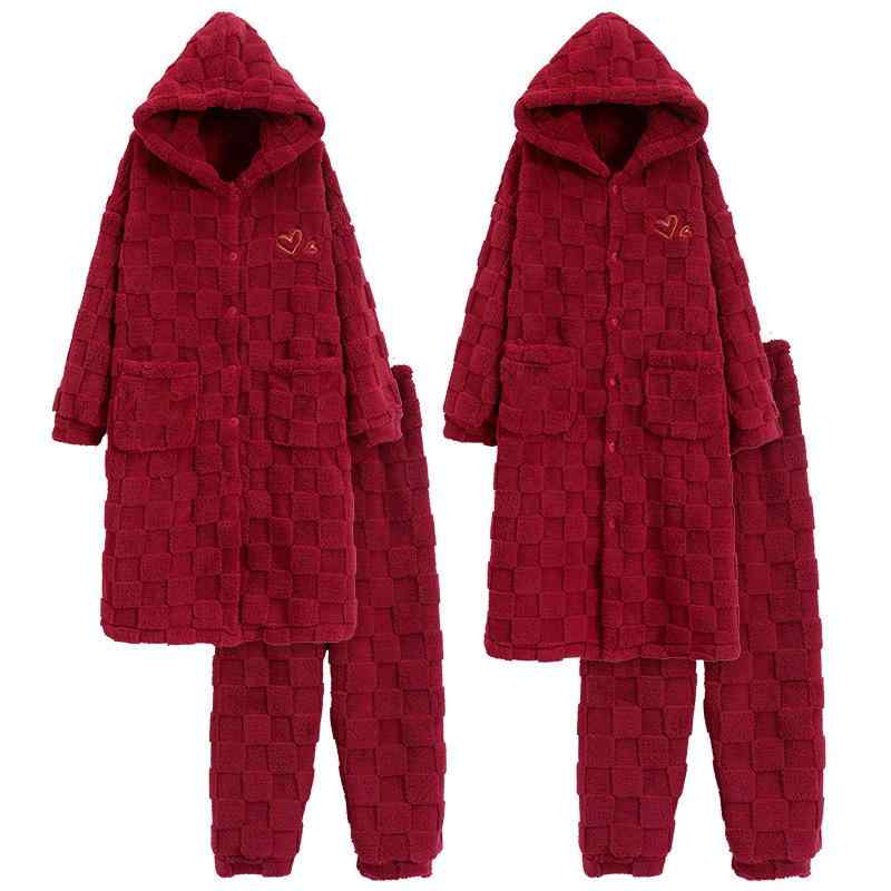 ・カテゴリ: セットアップ・主な素材: ポリエステル（サンゴフリース）100%・スタイル: カーディガン・生地厚さ: 厚手（約251-300g/m²）・ネックライン: クルーネック・袖丈: 長袖・丈: ロングパンツ・機能: リラックス、通気性、ルームウェア、バスタイム、保温性、快適、タウンユース・対象: レディース（若年層）・用途: アウトドア、ホームウェア、ホテルスパ、ブライダルシーン・サイズ展開: レディース M、L、XL、XXL、メンズ L、XL、XXL、XXXL・テイスト: シンプルカジュアル