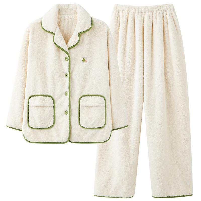 ・カテゴリ: セット・生地: コーラルフリース・デザイン: カーディガン・主な素材: ポリエステル100%・厚さ: 薄手・ネックライン: 襟付き・袖丈: 長袖・機能: リラックス、通気性、睡眠、入浴後、ルームウェア、保温、快適、外出可能・対象: 女性・着用シーン: アウトドア、自宅・サイズ展開: M、L、XL、2XL、3XL・スタイル: シンプルカジュアル