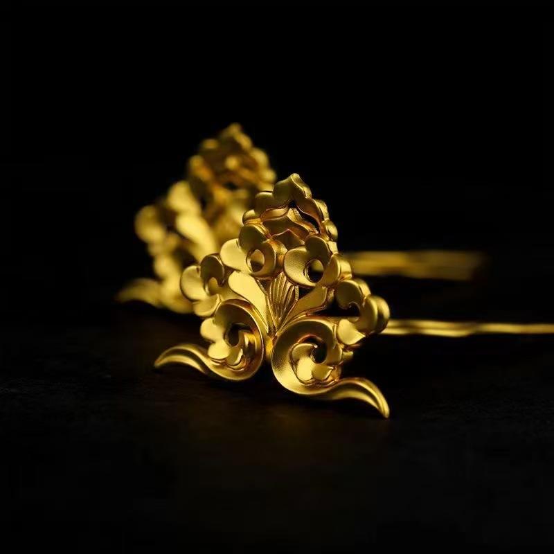 ヘアアクセサリー レディース 銅製 かんざし 唐代 雲形 ヘアピン クラシック 簪 髪飾り 中華風 コスプレ パーティー