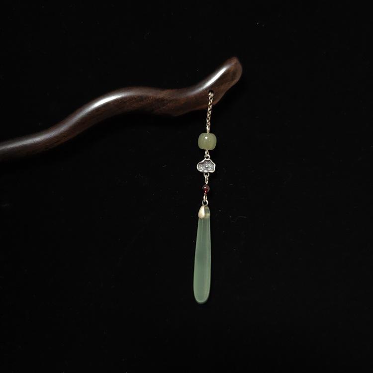 ヘアアクセサリー レディース ヘアピン かんざし S925 シルバー 黒檀 天然石 簪 髪飾り 和装小物 着物 浴衣 コスプレ ギフト プレゼント