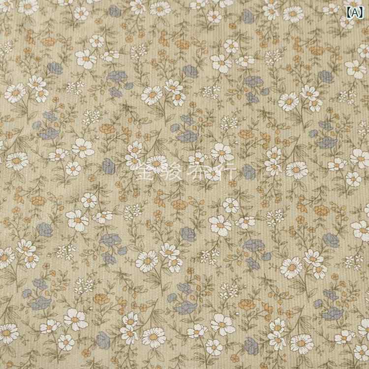 生地・布地 秋冬 レディース ガールズ ワンピース コーデュロイ 小花柄 フラワープリント 綿100% 日本..