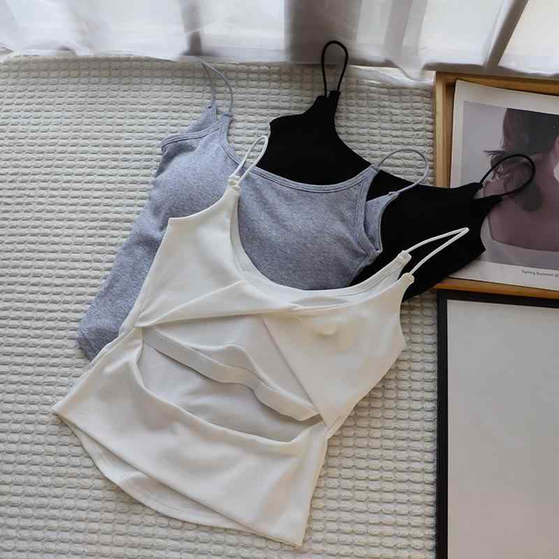 タンクトップ レディース 背中見せ ブラトップ カップ付き ショート丈 トップス インナー 無地 ノースリーブ コットン 接触冷感 伸縮性 黒 白 部屋着 普段使い