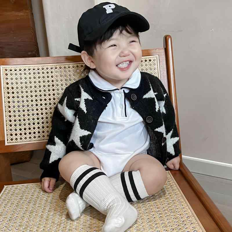 カーディガン ベビー 男の子 女の子 ニットアウター 秋冬 厚手 長袖 丸首 前開き ボタン 韓国風 かわい..