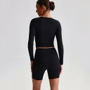 ヨガウェア レディース 長袖 ブラッシュ加工 ヌード感 素肌感 ハイサポート 高伸縮性 フィットネス ランニング ピラティス スポーツトップス ナイロン ポリウ...