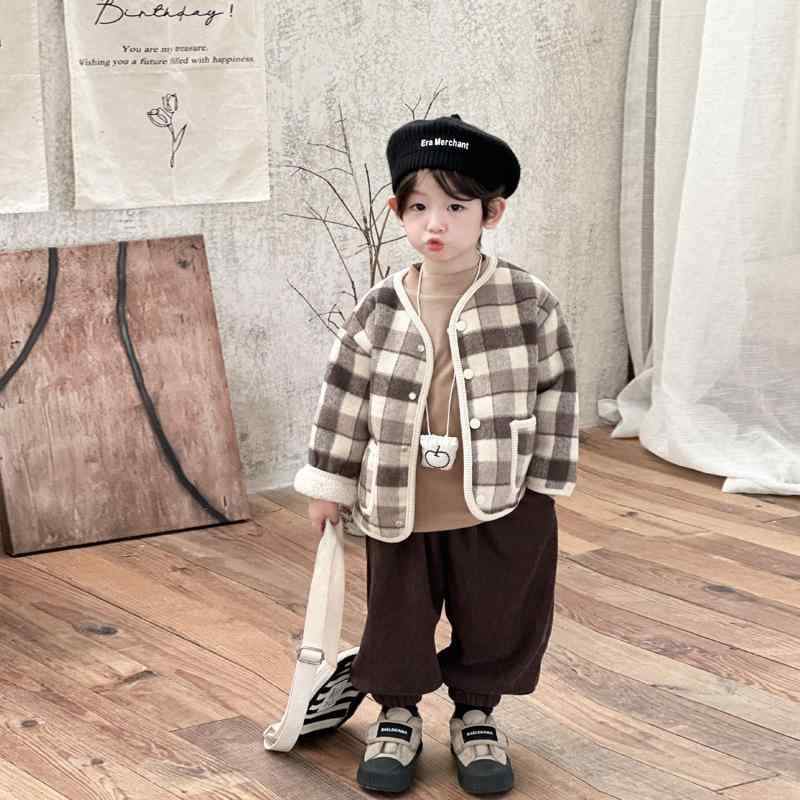 アウター キッズ 男の子 女の子 裏起毛 ジャケット 秋冬 チェック柄 ゆったり リラックスフィット 綿混..