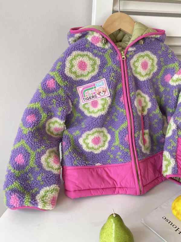 ジャケット 女の子 フリース 厚手 裏起毛 裏ボア 中綿 保温 防寒 あったか アウター 普段使い 通園通学..