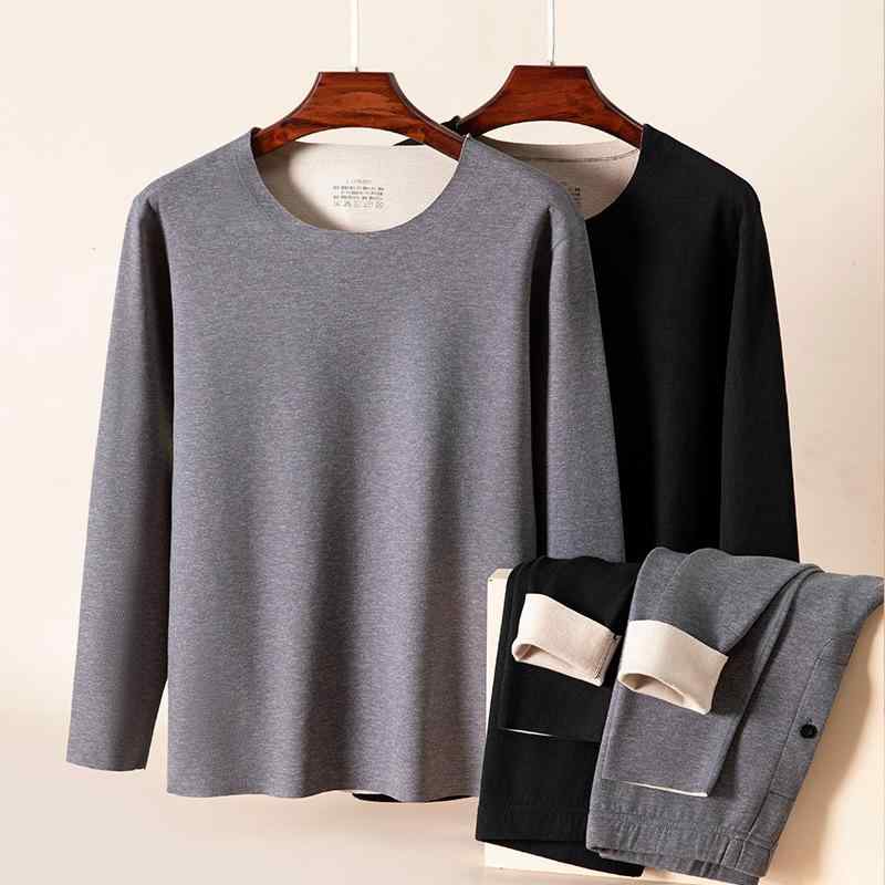 インナー メンズ 男性用 防寒肌着 上下セット 長袖 あったかインナー 裏起毛 暖かい 無地 ポリエステル..