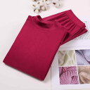 インナーウェア レディース シニア 女性用 お母さん 綿100% 保温 暖か 抗静電 毛玉防止 秋冬用 上下セット 大きいサイズ ゆったり 長袖 長ズボン 丸首...