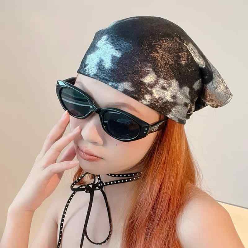 楽天office matsudaスカーフ レディース 春秋 ヒョウ柄 Y2K ファッション バッグ ヘアアクセサリー ヘッドスカーフ ターバン ストール 三角巾 幾何学模様 模様 ポリエステル