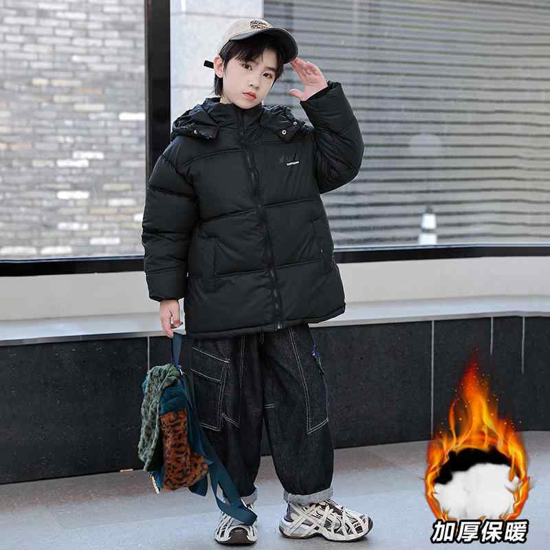 子供服 中綿入りジャケット 男の子 アウター 冬 中綿 ポリエステル ブラック 防寒 暖かい キッズ ボー..