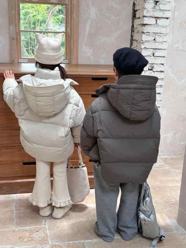 子供服 ダウンジャケット 秋冬 男女兼用 中綿 コート キッズ アウター フード付き 厚手 ショート丈 120..