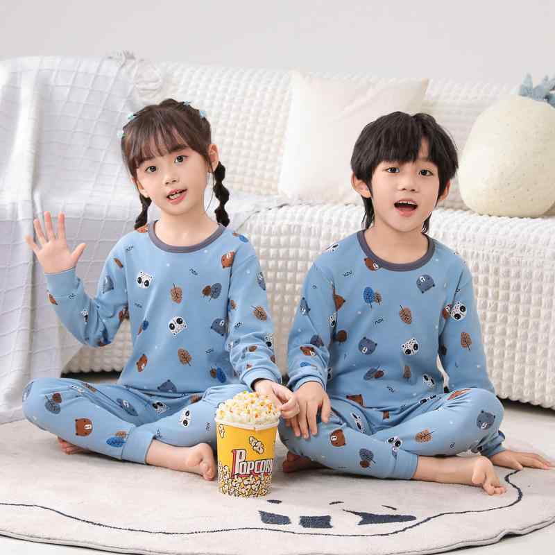 子供用パジャマ 子供用下着 綿100% 秋用 冬用 長袖パジャマ 上下セット かわいい アニマル柄 フルーツ..