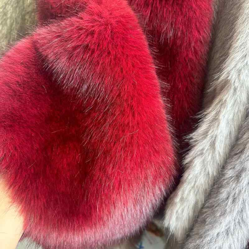 毛皮コート レディース ダブルフェイス フェイクファー 秋冬 あったか ドッグイヤー風 キツネ色 アウタ..