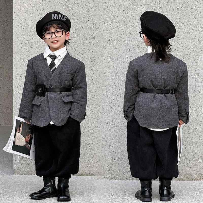 ダウンジャケット キッズ 男の子 子供 無地 ショート丈 トップス パンツ 上下セット フォーマル カジュ..