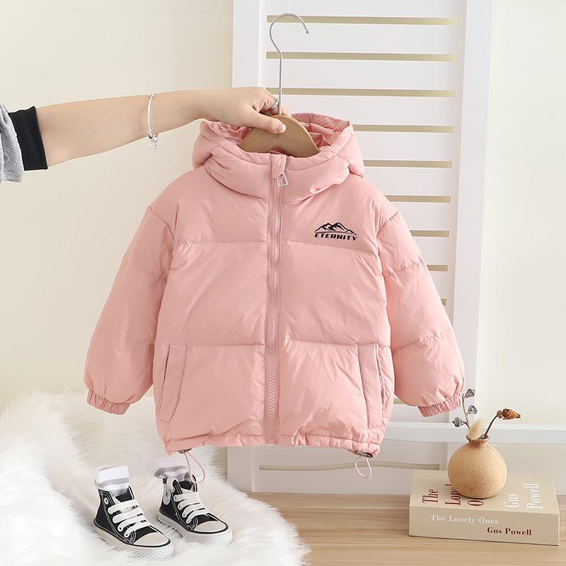 ダウンジャケット キッズ 男女兼用 子供服 大山プリント フード付き 冬用 防寒 100cm 110cm 120cm 130c..