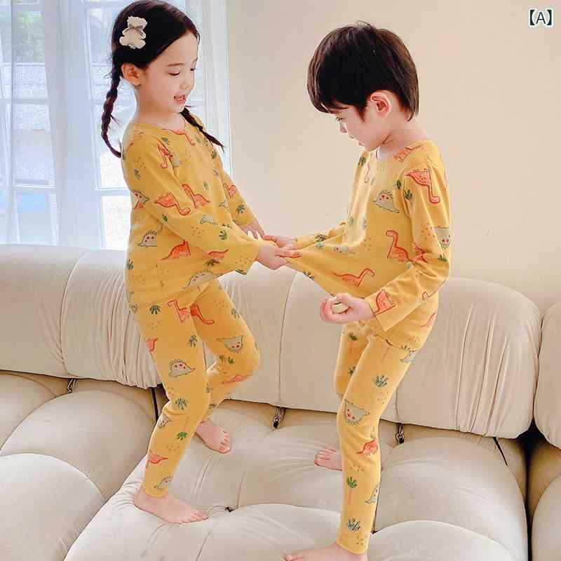 子供用肌着 秋冬用 接触温感 あったかインナー 上下セット 部屋着 パジャマ 男の子 女の子 恐竜柄 ヒョ..