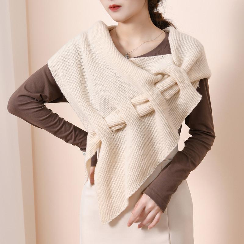 ショール レディース 秋冬 ニット ストール 仿羊絨風 カーディガン 肩掛け 膝掛け 無地 かわいい 冷房..