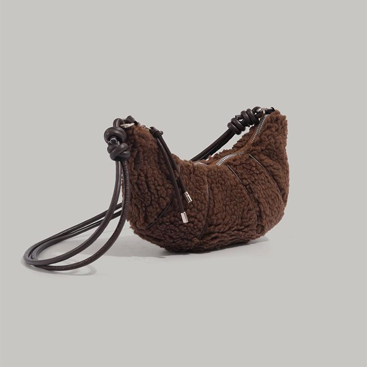 バッグ レディース 秋冬 鞄 カバン ショルダーバッグ 斜め掛け 手提げ 羊羔 ボア もこもこ ふわふわ かわいい シンプル カジュアル 旅行(4.0)