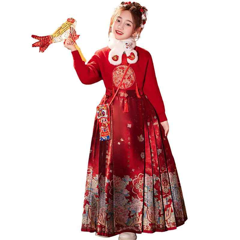 チャイナドレス 親子 ペアルック 女の子 秋冬 中華風 ワンピース 子供 キッズ スカート セットアップ ..