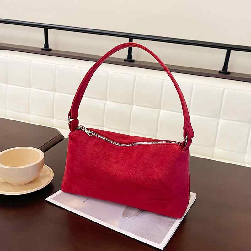 ショルダーバッグ レディース 韓国風 レトロ スエード調 ソフト 手提げ 鞄 ワインレッド ブラウン カーキ ミントグリーン ベージュ ブラック 通勤 普段使い