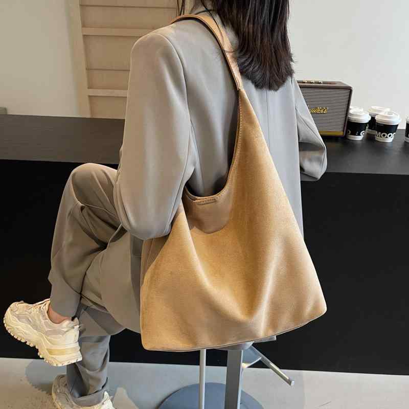 トートバッグ レディース スエード調 大容量 通勤 普段使い ショルダーバッグ ハンドバッグ ブラック ブラウン コーヒー カーキ パープル