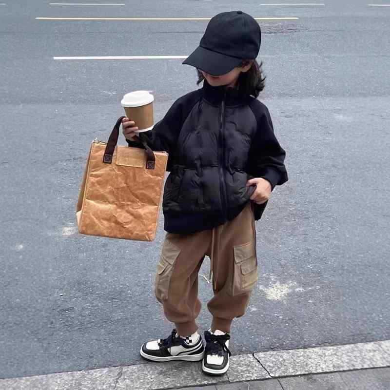 子供服 ダウンジャケット 男女兼用 中綿入り アウター ジャケット キッズ 防寒 撥水 ジップアップ トッ..