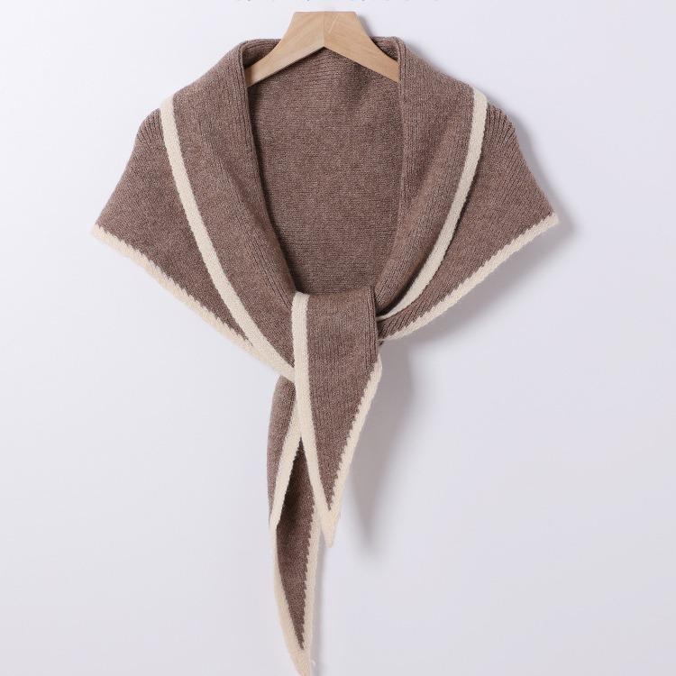 ショール レディース 秋冬 ウール混 切り替え バイカラー 柔らかい 暖かい 防寒 ベージュ ブラック グ..