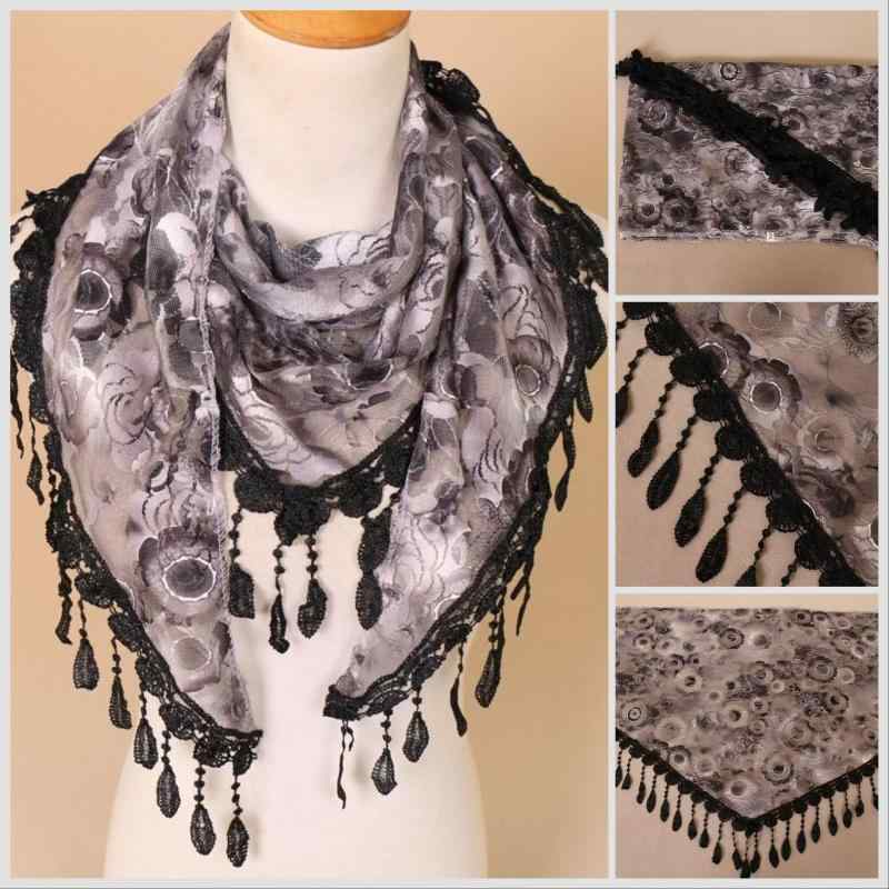 ストール レディース 春夏 三角巾 薄手 ポリエステル 紫外線対策 日焼け防止 ブルー ブラック グレー ..