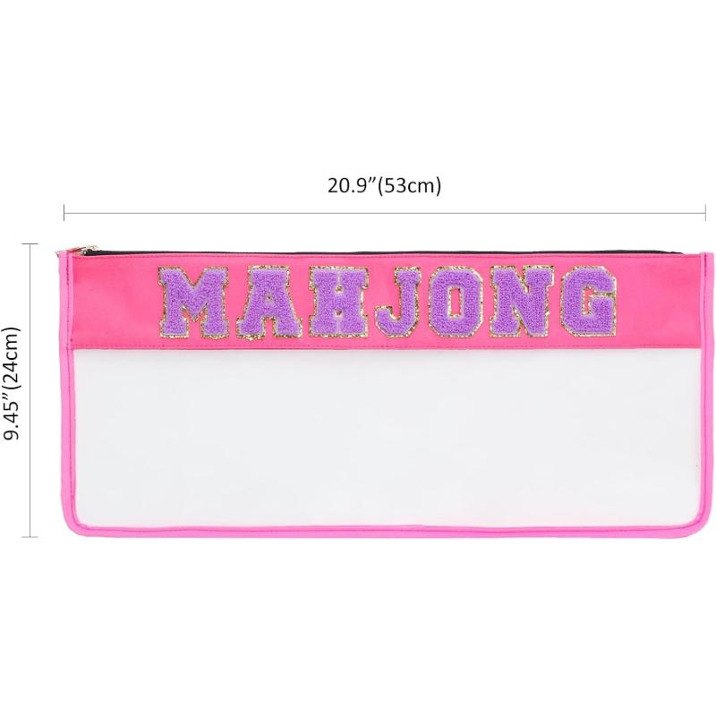 化粧ポーチ レディース 旅行用 大容量 防水 PVC 麻雀 刺繍入り コスメポーチ メイクポーチ トラベルポ..