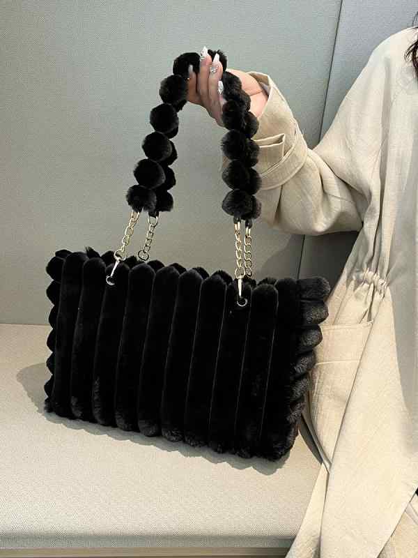 トートバッグ レディース ふわふわ手提げ 鞄 カジュアル 無地 大容量 秋冬 通勤 肩掛け カバン ブラック ホワイト ピンク ベージュ コーヒー