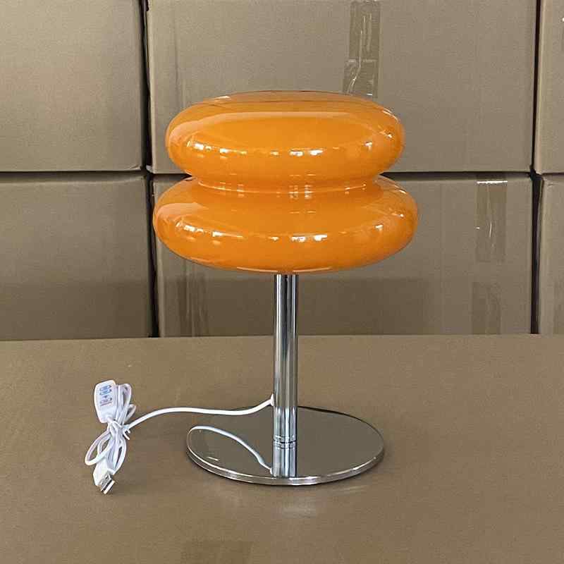 ナイトライト 照明器具 リビングルーム用 デスクライト ベッドサイドランプ ガラス製 雰囲気灯 授乳用 読書灯 卓上ライト 金属製ベース USB充電式 三色調光 暖色