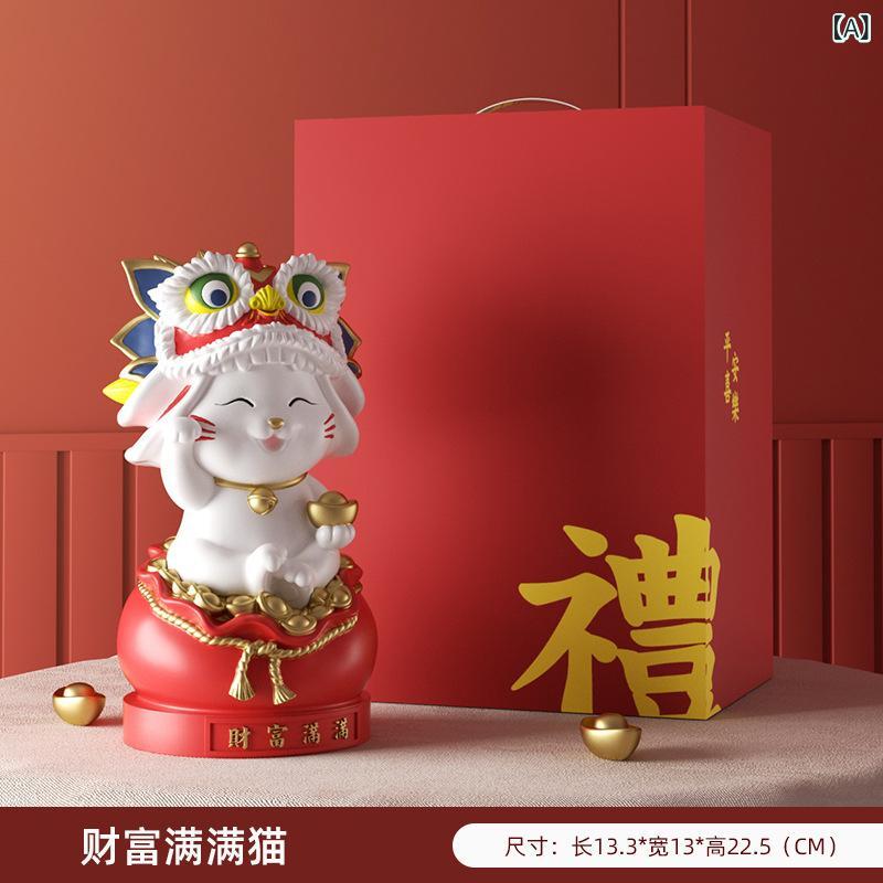 置物 かわいい 招き猫 金運招福 開運 縁起物 樹脂製 レジン 玄関 リビング デスク 卓上 飾り棚 テレビボード インテリア 雑貨 お祝い 贈答品 ギフト