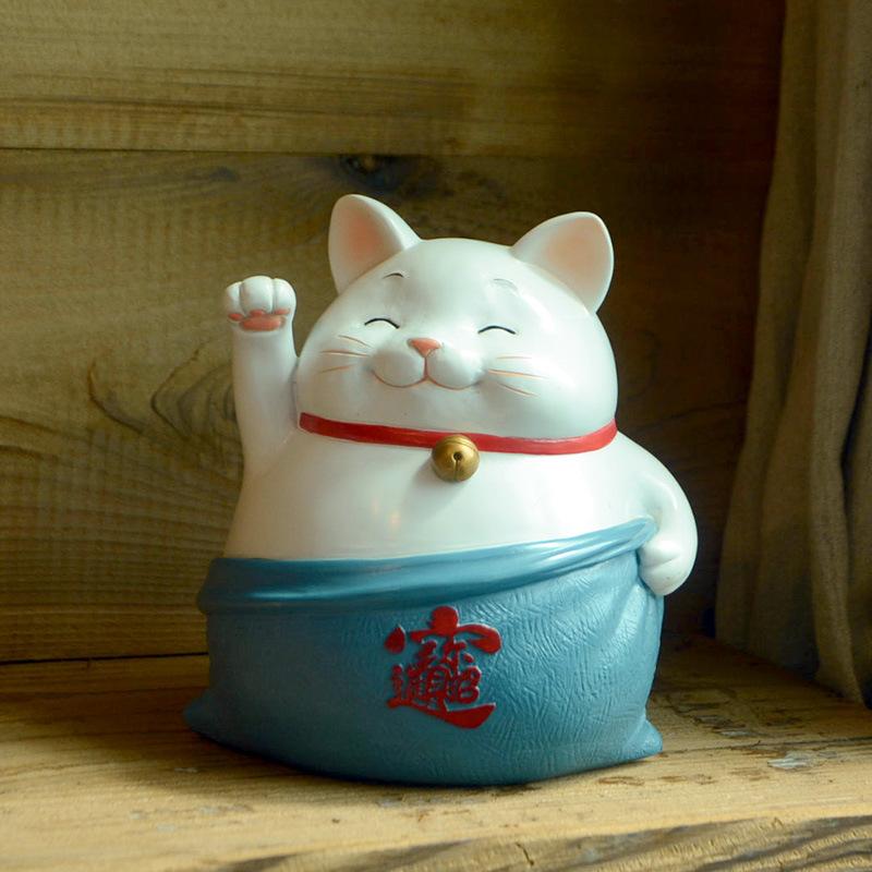 置物 招き猫 樹脂 貯金箱 かわいい カートン 開店祝い ギフト ラッキーアイテム 縁起物