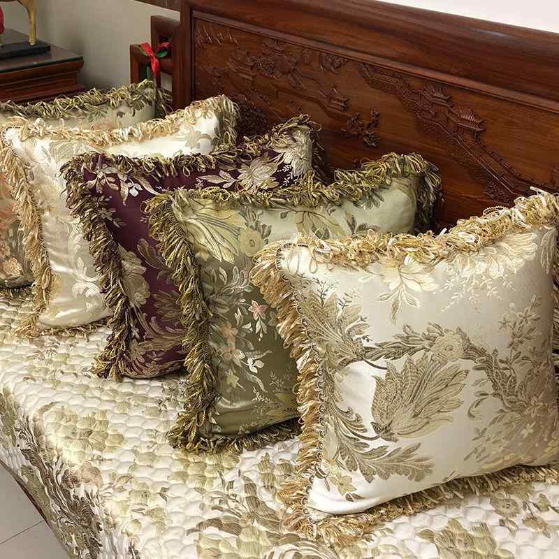 クッション 北欧風 レディース 抱き枕 カバー シャンパンカラー 花柄 灰緑 赤 ワインレッド フロアクッ..